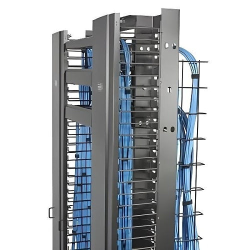 Hubbell HM17C M-Series Horizontal Cable Management with Cover, 1-Unit, 7\\" Extension, Black