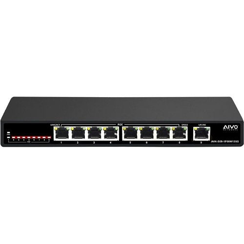 AVYCON AVN-S09-1P08W135G 9-Port 135w Gigabit PoE Switch