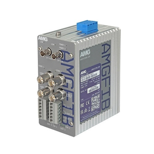 AMG Systems AMGFIB-2VR-3CC-M1B-D AMGFIB Series Dual 2-Channel CVI / TVI / AHD / CVBS Video Receiver, 3-Contact Closure, Multimode 500m, 1-Fiber per Channel, B-Side