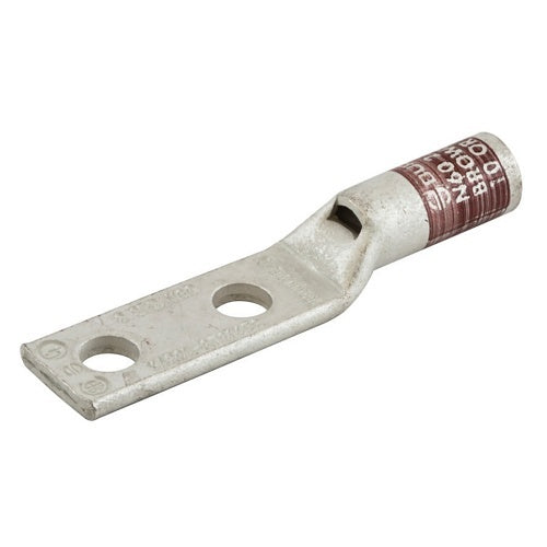 Hubbell HGBL04DB Grounding and Bonding, Lug, #4 AWG, Double Hole, 3/8\\" ID Spaced 1\\", 50-Pack