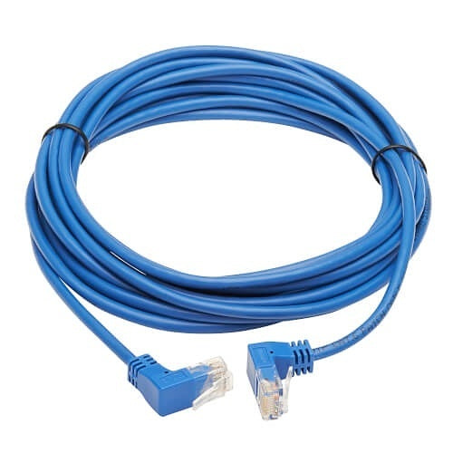 Tripp Lite N204-S15-BL-UD Up/Down-Angle CAT6 Gigabit Molded Slim UTP Ethernet Cable (RJ45 Up-Angle M to RJ45 Down-Angle M), 15\' (4.57m), Blue