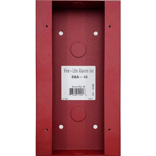 Fire-Lite SBA-10 Surface Mount Back Box, for BG-12LRA, Red Image of FL-SBA10