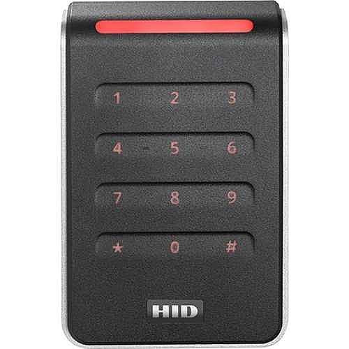 HID 40KTKS-T1-000000 Signo 40K Wall Mount Keypad Reader, Seos Profile, OSDP/Wiegand, Terminal, Mobile Ready, Black/Silver Image of HU-40KTKST10