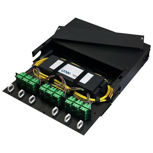 Lynn Electronics FPP-06-R2-04 Rackmount Fiber Panel with Sliding Tray, 2U RS, Supports 6 LGX Panel Inserts , Front and Rear Cable Management