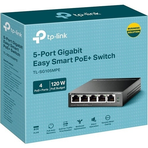 TP-Link TL-SG105MPE 5-Port Gigabit Easy Smart Switch with 4-Port PoE+