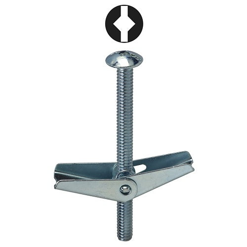 Dottie TB44DS 1/4\\" X 4\\" Square/Slotted Mushroom Head Toggle Bolt
