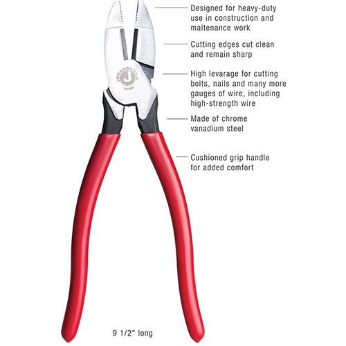 Jonard Tools JIC-683 Lineman\'s Side Cut Pliers