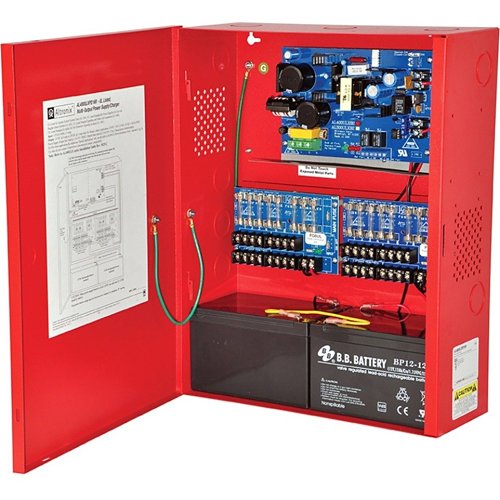 Altronix AL600ULXPD16R Power Supply Charger, 16 Fused Outputs, 12/24VDC at 6A, 115VAC, BC400 Enclosure, Red Image of AX-600UXP16R