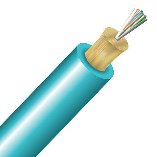Cleerline TN006M3D9AR BendSafe Distribution Cable, Multimode, OM3, 6 Strand, Riser, Aqua, 1000\'