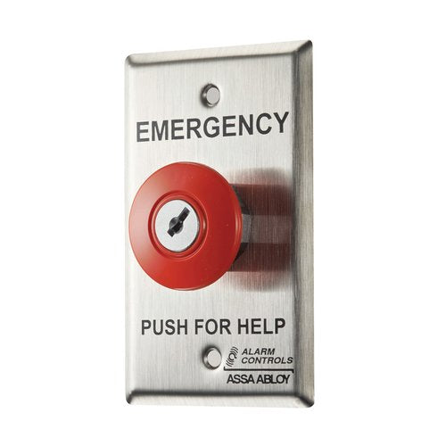 Alarm Controls KR-1 Latching Operator Key Reset 1 N/O Pair 1 N/C Pair Stainless Steel Plate Emergency Panic Station