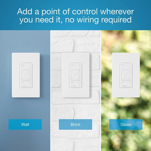 Lutron PJ2-2BRL-GWH-L01 2-Button with Raise / Lower, Pico Smart Remote, with Light Icons, White