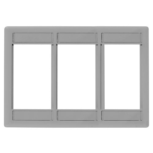 Hubbell IMF3GY iSTATION 3-Gang Front Loading Module Frame, 3-Unit, Gray