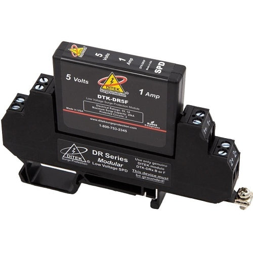 DITEK DTK-DR48FM DR LV Series Low Voltage DIN Rail Surge Protector, 48V, Open Circuit, Module Only