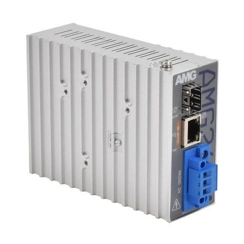 AMG Systems AMG265M-1GAT-1S-P30-T AMG265M Series Industrial Multirate Mini PoE Media Converter, 1 x 10/100/1000Base-T(x) RJ45 Port, 1 x 100/1000Base-Fx SFP Port