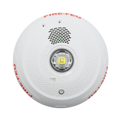 System Sensor PC2WLED-B Series 2-Wire Indoor Ceiling Mount Horn Strobe with LED, White, Bilingual