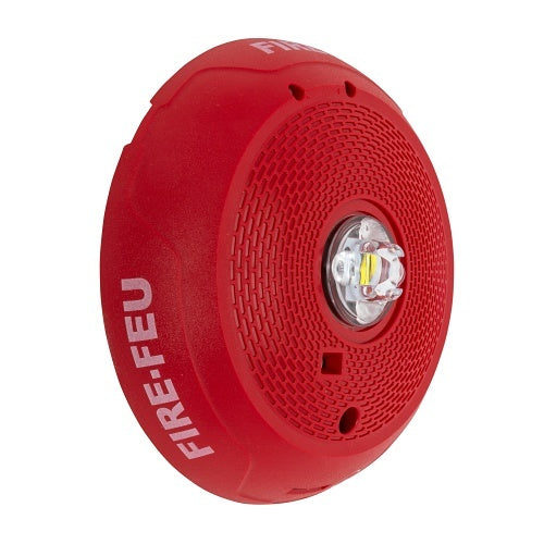 System Sensor SCRLED-B Series Ceiling Mount Strobe with LED, \\"FIRE/FUEGO\\", Red