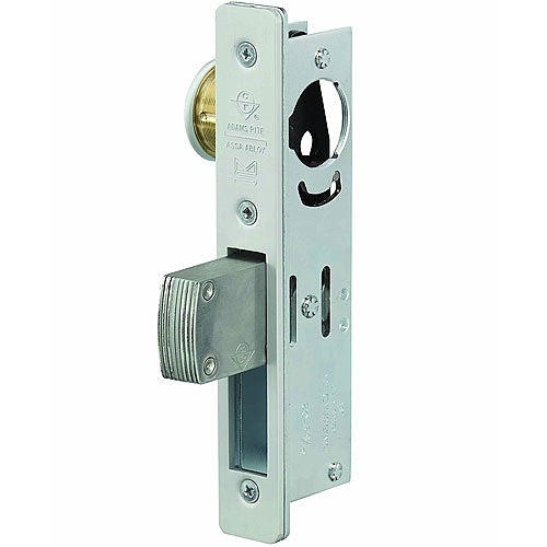 Adams Rite MS1850S-310-628 MS1850S Series MS Deadlock with 1 1/8\\" Backset Straight Bolt, Non-Handed and Flat Faceplate, Clear Anodized Image of R8-MS1850S31