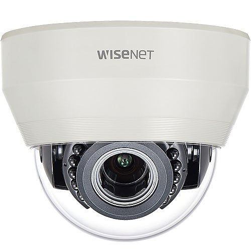 Hanwha HCD-6080R 2MP Analog HD IR Indoor Dome Camera, 3.2-10mm Motorized Varifocal Lens, Plastic, Ivory
