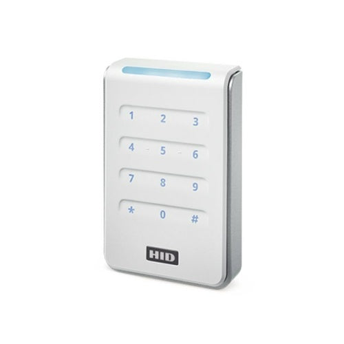 HID 40KTWS-00-00000 Signo 40K Contactless Smartcard Keypad Reader, Multi-Technology, Mobile Ready, Wall Switch Mount, White with Silver Trim