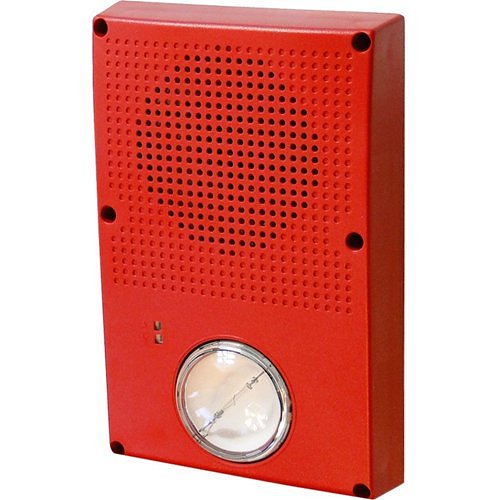 Edwards Signaling WG4RN-HVMC Genesis WG4 Series 24VDC Horn Strobe, No Markings, Selectable Candela, Clear Lens, Red