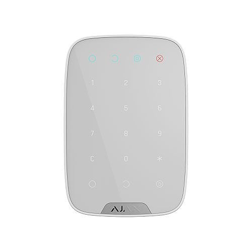 AJAX 42814.12.WH3 KeyPad Jeweller Touch Keypad Supporting Encrypted Contactless Cards and Key Fobs, White