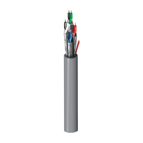 Belden 5543PE 0081000 4‑Pair 22AWG Shielded Security and Sound Cable, PVC Insulation, Individual Beldfoil Shields, PVC Jacket, Gray