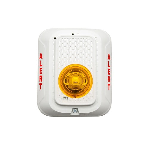 System Sensor SWLED-ALERT L-Series LED Strobe with Amber Lens, Wall-Mount, Indoor, Marked ALERT, White