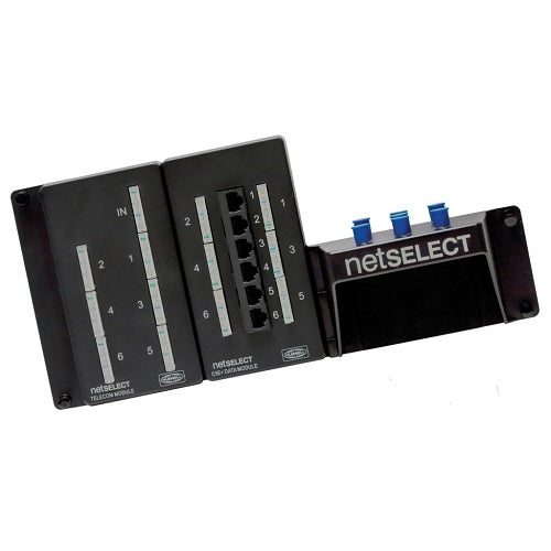 Hubbell NSOTVM6 Net Select 6-Port Module, Telephone/Video Combo