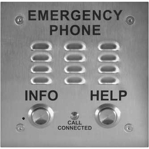 Viking E-1600-20A 2-Button Stainless-Steel Emergency Phone with Built-In Dialer and Digital Voice Announcer, ADA Compliant