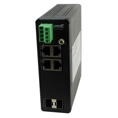 Lantronix SISTG1040-242-LRT Unmanaged Hardened Gigabit Ethernet Switch, (4) 10/100/1000Base-T Ports (2) 100/1000Base-X SFP Slots