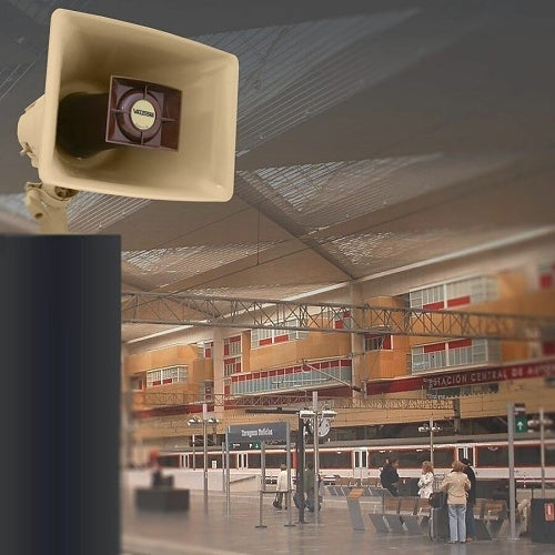 Valcom VIP-130AL-GY-IC InformaCAST One-Way Indoor/Outdoor IP High-Efficiency Horn with Long Line Extender, Gray