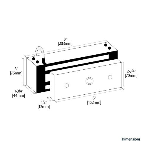 Securitron M62B-SS Maglock with Magnetic Bond Sensor, Split Strike, 12/24VDC, 1200lb Holding Force, Satin Stainless Steel