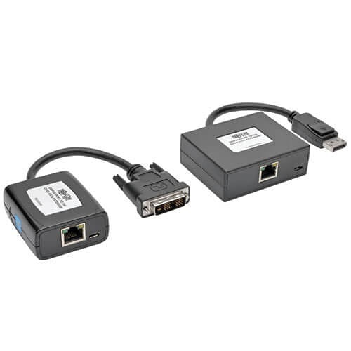 Eaton Tripp Lite B150-1A1-DVI DisplayPort to DVI over CAT5/6 Active Extender Kit, Pigtail Transmitter / Receiver for Video/Audio, 125\' (38m), TAA