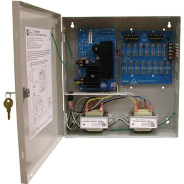 Altronix ALTV615DC616UL3 CCTV Power Supply, 16 Fused Outputs, 6-15VDC at 6A, 115VAC, BC300 Enclosure, Includes 3-Wire Line Cord Image of AX-615616UL3
