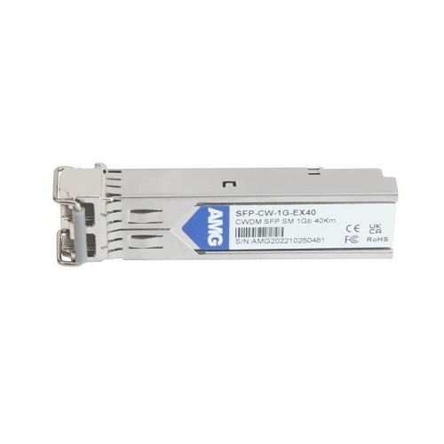 AMG Systems SFP-CW-1G-EX40-29 Industrial High Speed 1000Mb Ethernet SFP Singlemode CWDM, 1Gb, 2-Fiber, 40Km, LC Connectors, 1290nm