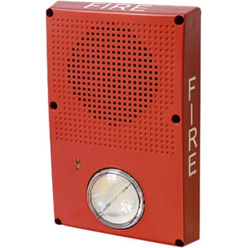 Edwards Signaling WG4RF-HVMC Genesis WG4 Series 24VDC Horn Strobe, FIRE Marking, Clear Lens, Red