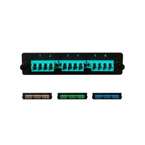 Lynn Electronics FPP-AD-L3Q-03 LGX Fiber Adapter Panel with 3 LC Quad Adapters / Ports, OM4 / OM3 Fiber Mode