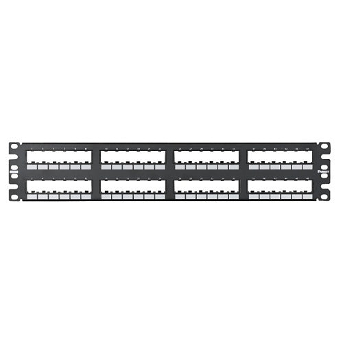 Panduit CPP48FM6BL Mini-Com 48-Port Flush Mount Modular Patch Panel, Flat, 2U RS