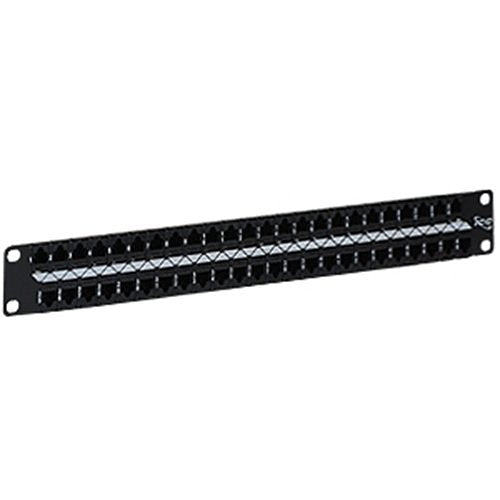 ICC Patch Panel, CAT 6, FeedThru, 48-P, 1RMS Image of H2-MPP48C61
