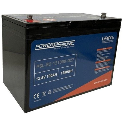 Power Sonic PSL-SC-121000-G27 PSL-SC Series Rechargeable Lithium Iron Phosphate Battery, 12.8V 100Ah Image of PW-PSLSC1G27