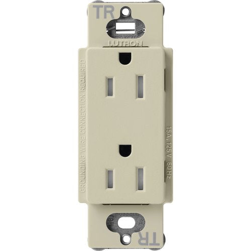 Lutron SCRS-15-TR-CY Claro 15A Tamper-Resistant Duplex Receptacle, Decorator-Style Outlet, Satin Finish, Clay