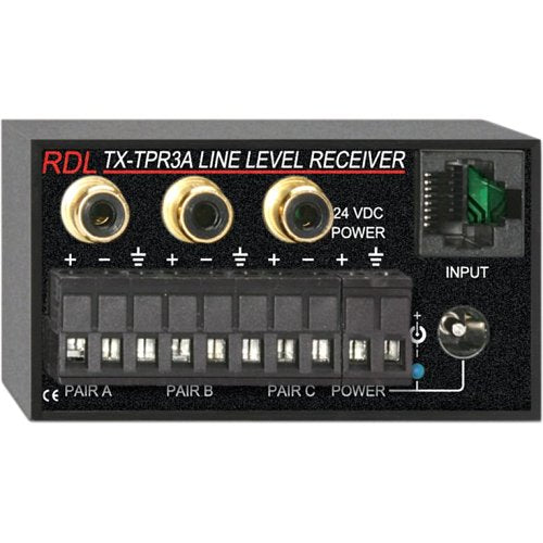 RDL TX-TPR3A Active Three-Pair Receiver, Twisted Pair Format-A, Balanced Line Outputs Image of RL-TXTPR3A