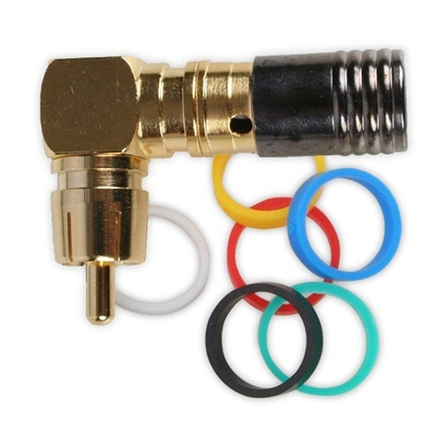 Binary BC5-RCA-90-RG6Q RCA Male Right-Angle Compression Connector, RG6/U, 20-Bag