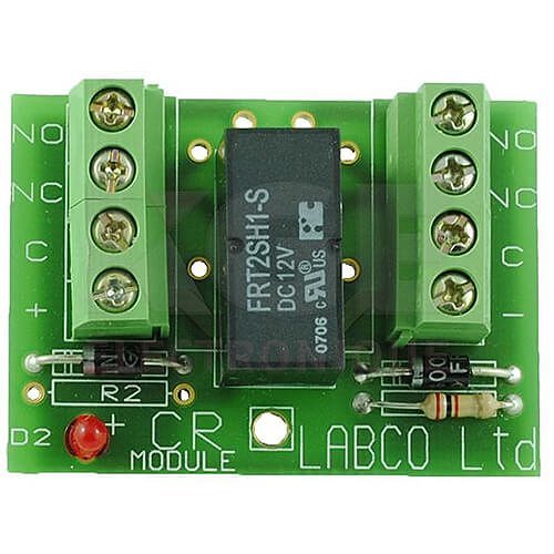 Labco CRS12-2 Control Relay Board 12VDC, Sensitive Coil, with DPDT Contact 2A