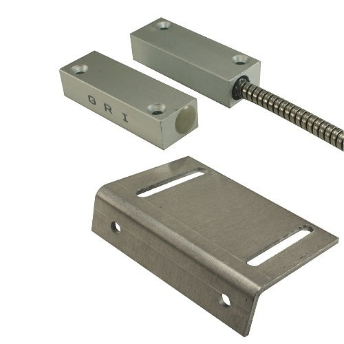 GRI 4400A-60Industrial Surface Mount Switch Set, 2-1/2\\" Standard Gap, 10W, 200VDC, 0.50A, Closed Loop, N/O, and 60\\" Armored Cable, Aluminum