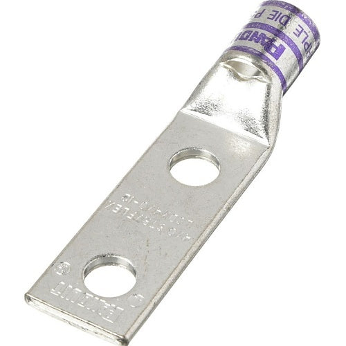 Panduit LCDX4/0-12-X Compression Connector Lug, 2-Hole, Flex, 4/0AWG, Copper