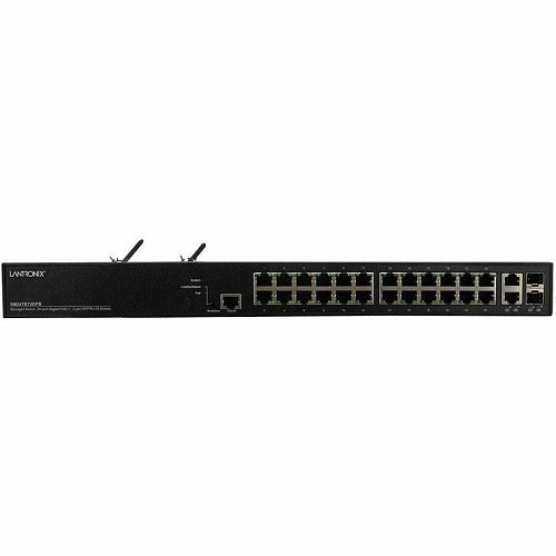 Lantronix SM24TBT2DPB-2XPS Managed POE++ Network Switch with 24-Port, Supporting 10/100/1000BASE-T