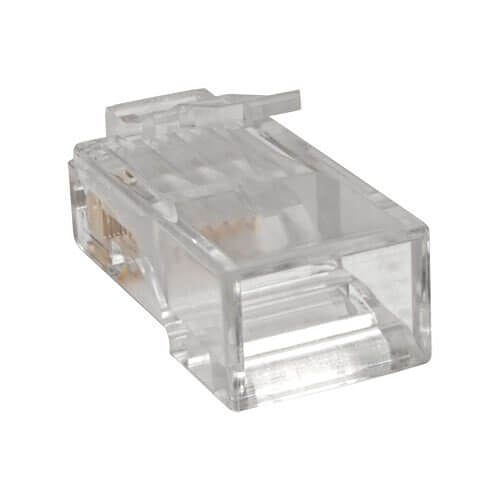 Tripp Lite N230-100-STR CAT6 RJ45 Modular Plug for Round Stranded UTP Conductor, 4-Pair, 100-Pack
