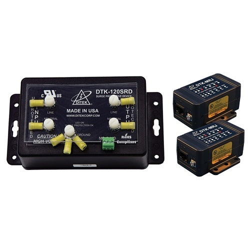 DITEK DTK-FPK2 Fire Alarm System Surge Protection Kit for AC Power Protection with Remote Monitoring