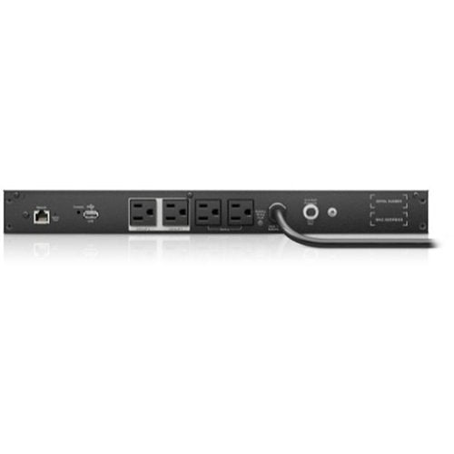 APC SCL500RM1UNC Smart-UPS Line Interactive Pure Sine Wave with Network Card, 500VA/400W, (4) 5-15R NEMA Outlets, 1U